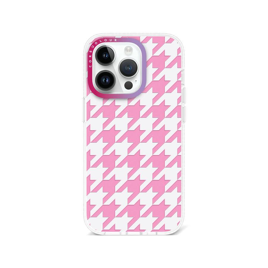 iPhone 14 Pro Pink Houndstooth Phone Case - CORECOLOUR AU