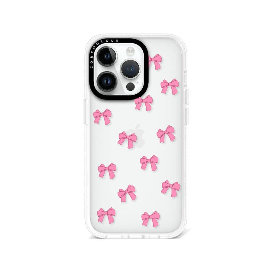 iPhone 14 Pro Pink Ribbon Bow Mini Phone Case - CORECOLOUR AU