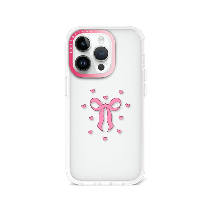 iPhone 14 Pro Pink Ribbon Heart Phone Case - CORECOLOUR AU