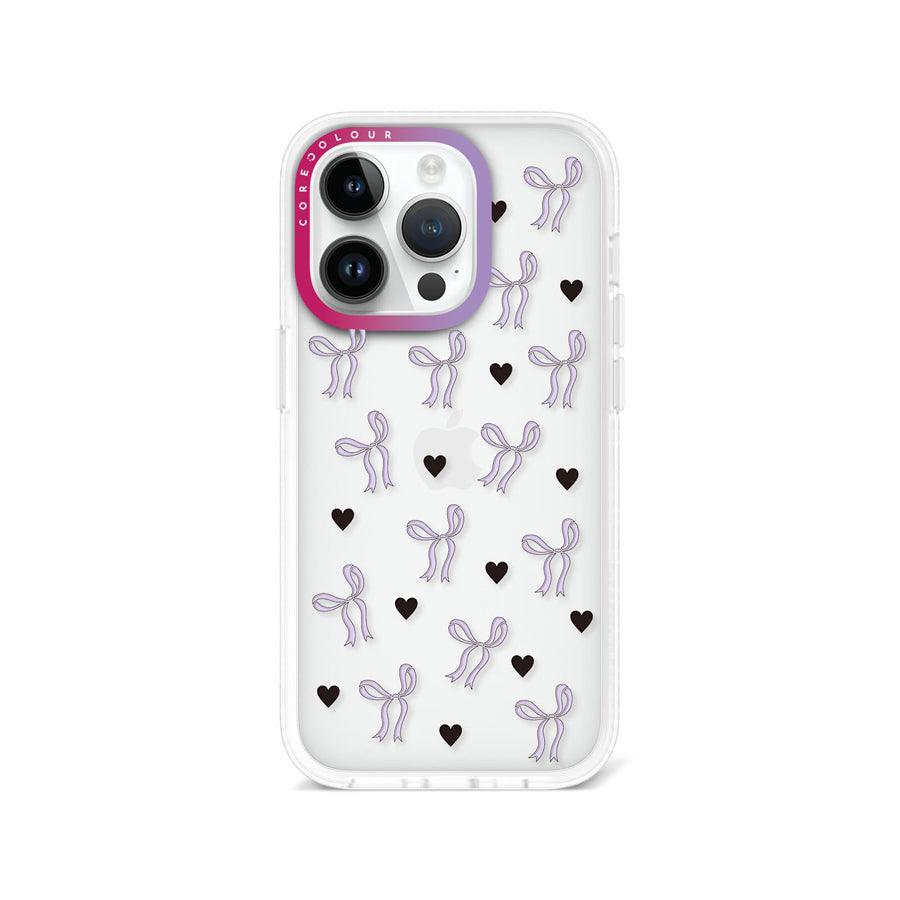 iPhone 14 Pro Purple Ribbon Heart Phone Case - CORECOLOUR AU