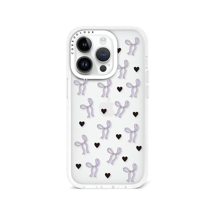 iPhone 14 Pro Purple Ribbon Heart Phone Case - CORECOLOUR AU