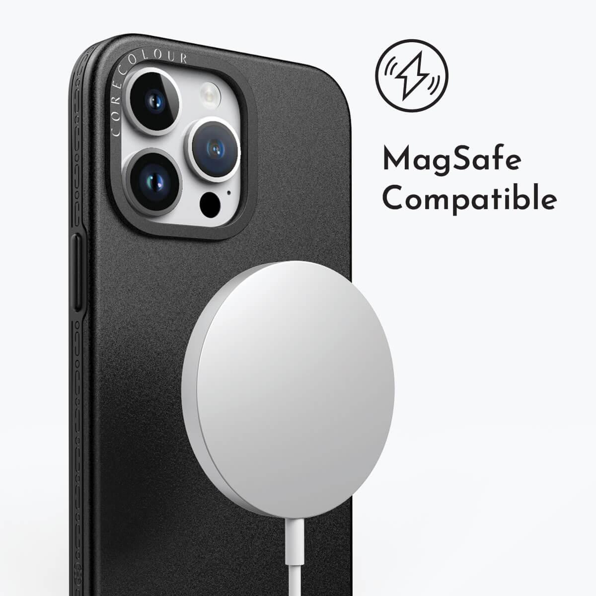 iPhone 14 Solid Black Phone Case MagSafe Compatible - CORECOLOUR AU