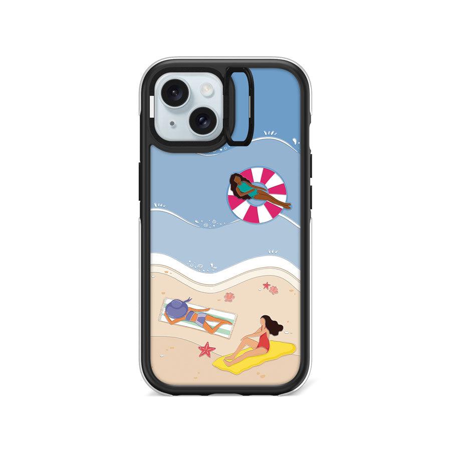 iPhone 15 Azure Splash Camera Ring Kickstand Case - CORECOLOUR AU