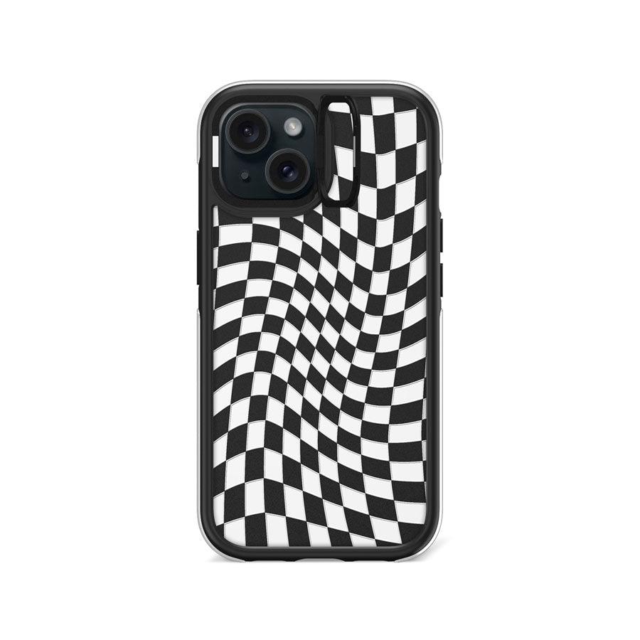 iPhone 15 Check Me Out Twisted Black Ring Kickstand Case - CORECOLOUR AU