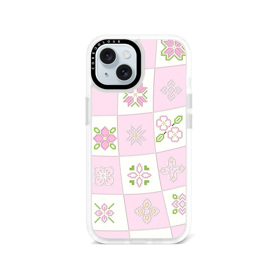 iPhone 15 Cherry Blossom Checker Phone Case - CORECOLOUR AU