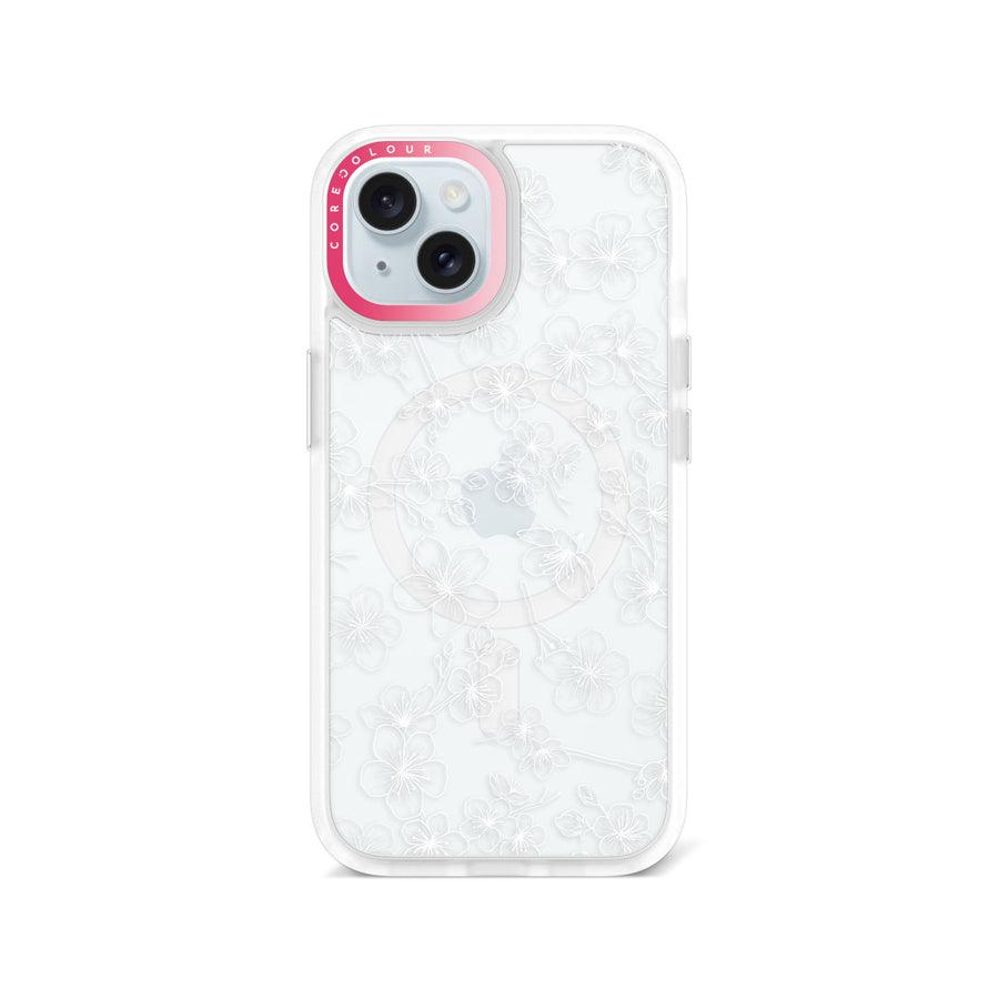 iPhone 15 Cherry Blossom White Phone Case MagSafe Compatible - CORECOLOUR AU