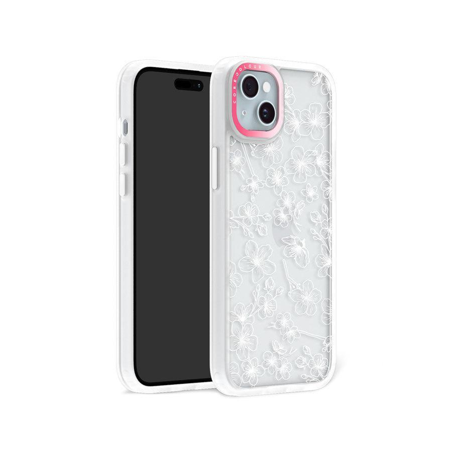 iPhone 15 Cherry Blossom White Phone Case MagSafe Compatible - CORECOLOUR AU