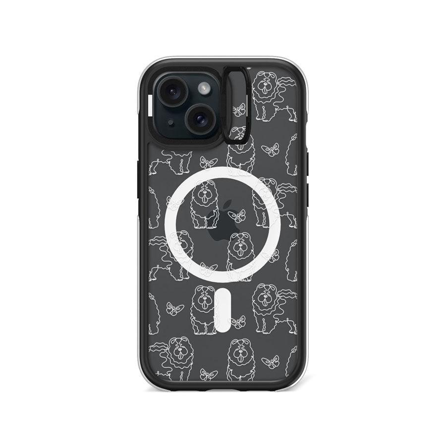 iPhone 15 Chow Chow Minimal Line Ring Kickstand Case MagSafe Compatible - CORECOLOUR AU