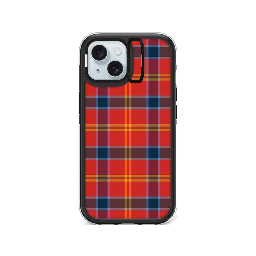 iPhone 15 Classic Plaid Camera Ring Kickstand Case - CORECOLOUR AU