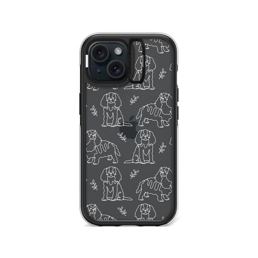 iPhone 15 Cocker Spaniel Minimal Line Ring Kickstand Case - CORECOLOUR AU