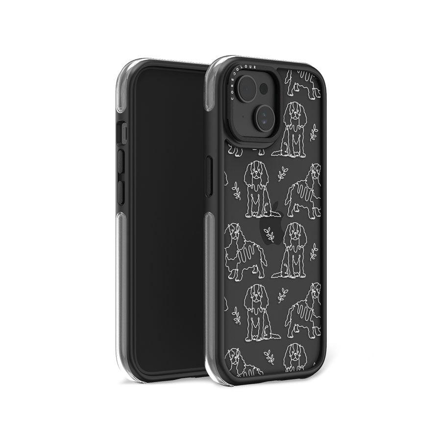 iPhone 15 Cocker Spaniel Minimal Line Ring Kickstand Case - CORECOLOUR AU