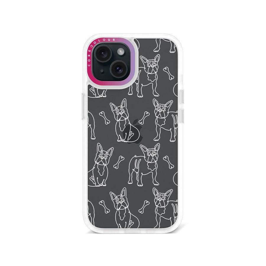 iPhone 15 French Bulldog Minimal Line Phone Case - CORECOLOUR AU