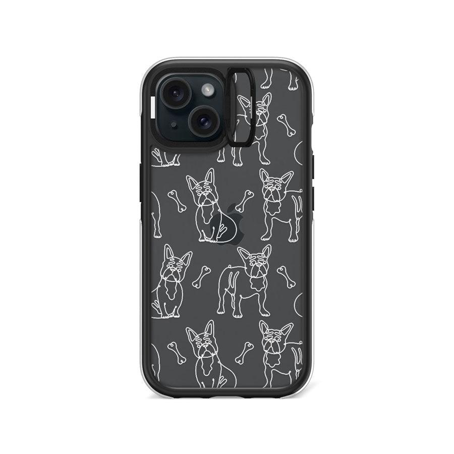 iPhone 15 French Bulldog Minimal Line Ring Kickstand Case - CORECOLOUR AU