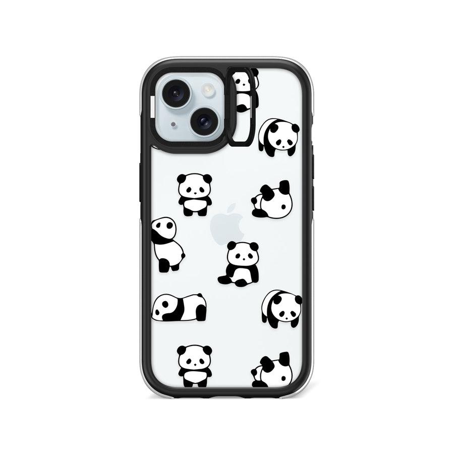 iPhone 15 Moving Panda Camera Ring Kickstand Case - CORECOLOUR AU