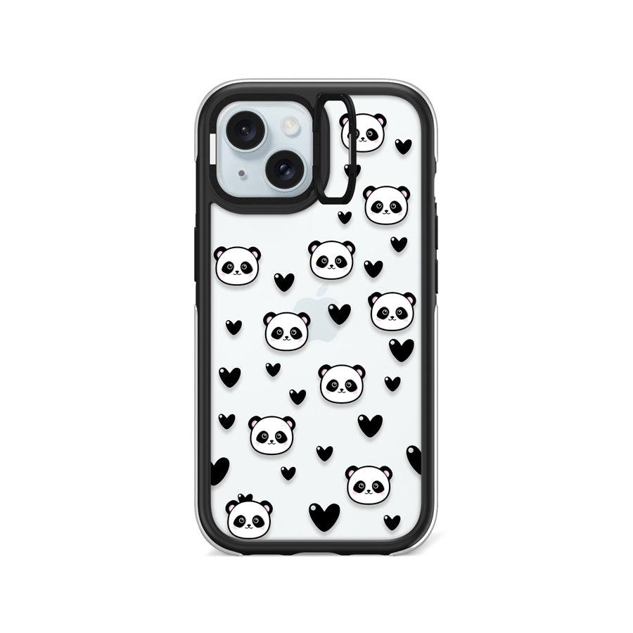 iPhone 15 Panda Heart Camera Ring Kickstand Case - CORECOLOUR AU