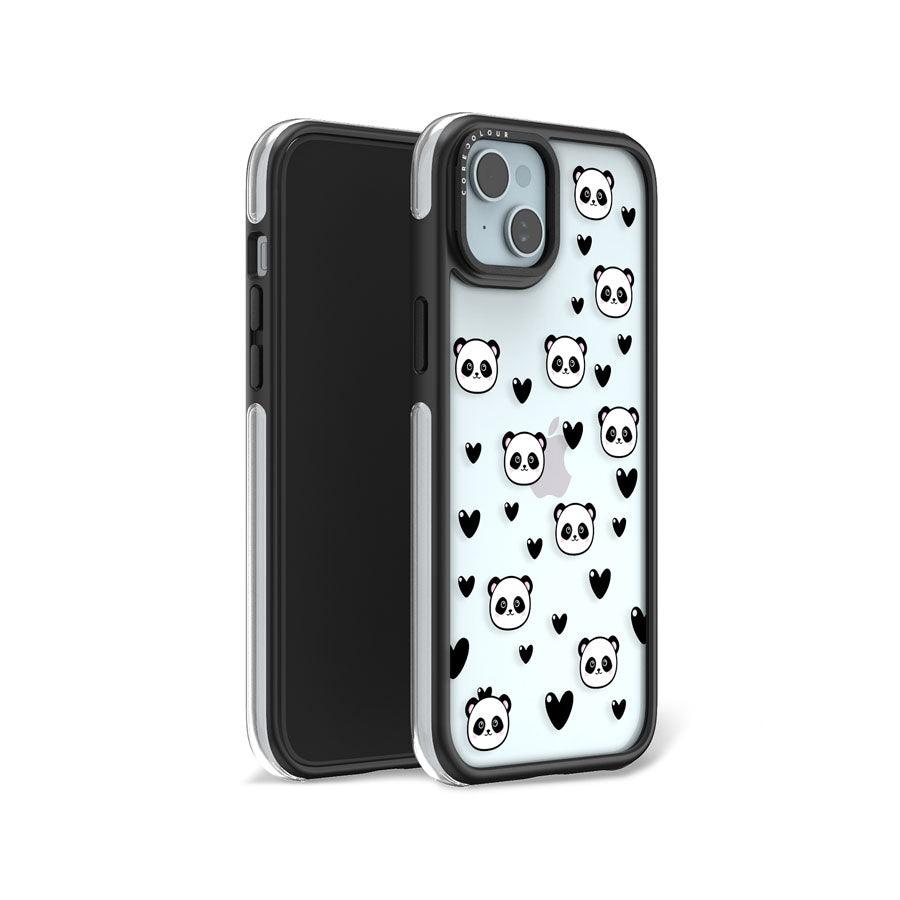 iPhone 15 Panda Heart Camera Ring Kickstand Case - CORECOLOUR AU