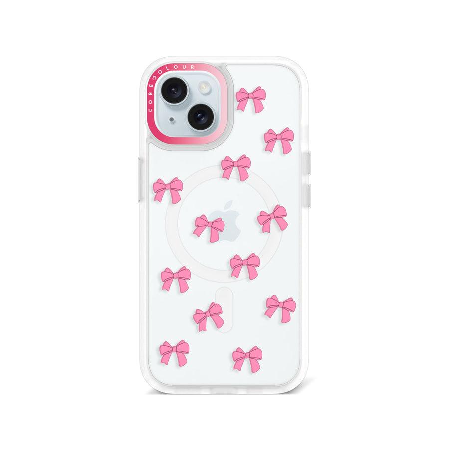 iPhone 15 Pink Ribbon Bow Mini Phone Case MagSafe Compatible - CORECOLOUR AU