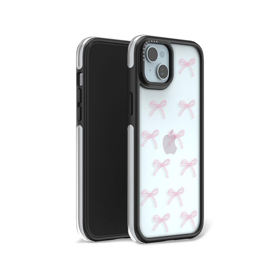 iPhone 15 Pink Ribbon Minimal Line Camera Ring Kickstand Case - CORECOLOUR AU