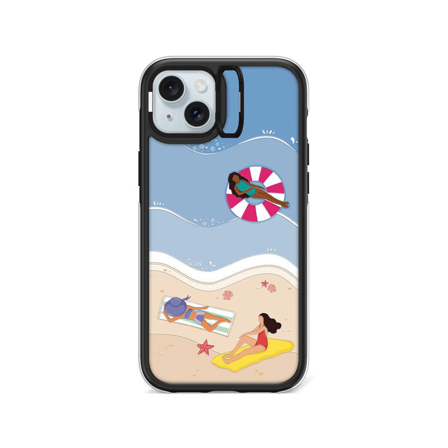 iPhone 15 Plus Azure Splash Camera Ring Kickstand Case - CORECOLOUR AU