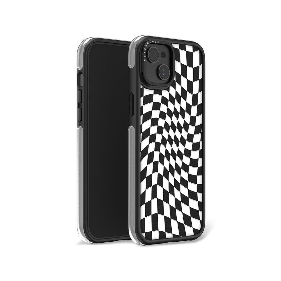 iPhone 15 Plus Check Me Out Twisted Black Ring Kickstand Case - CORECOLOUR AU