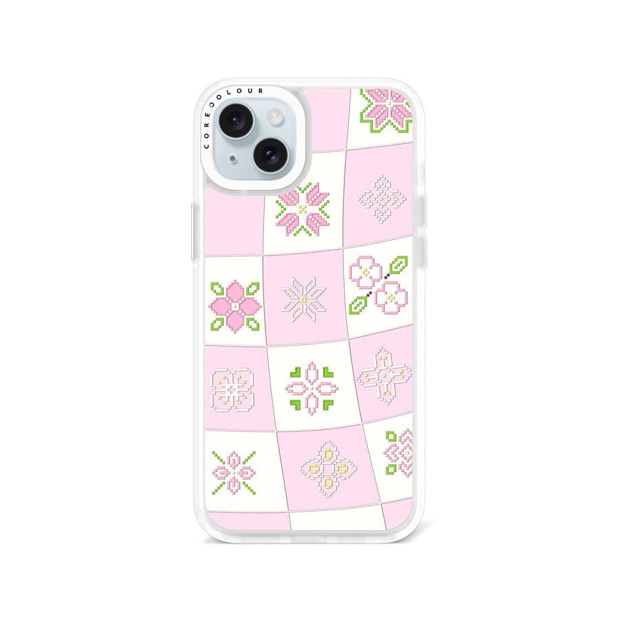 iPhone 15 Plus Cherry Blossom Checker Phone Case - CORECOLOUR AU