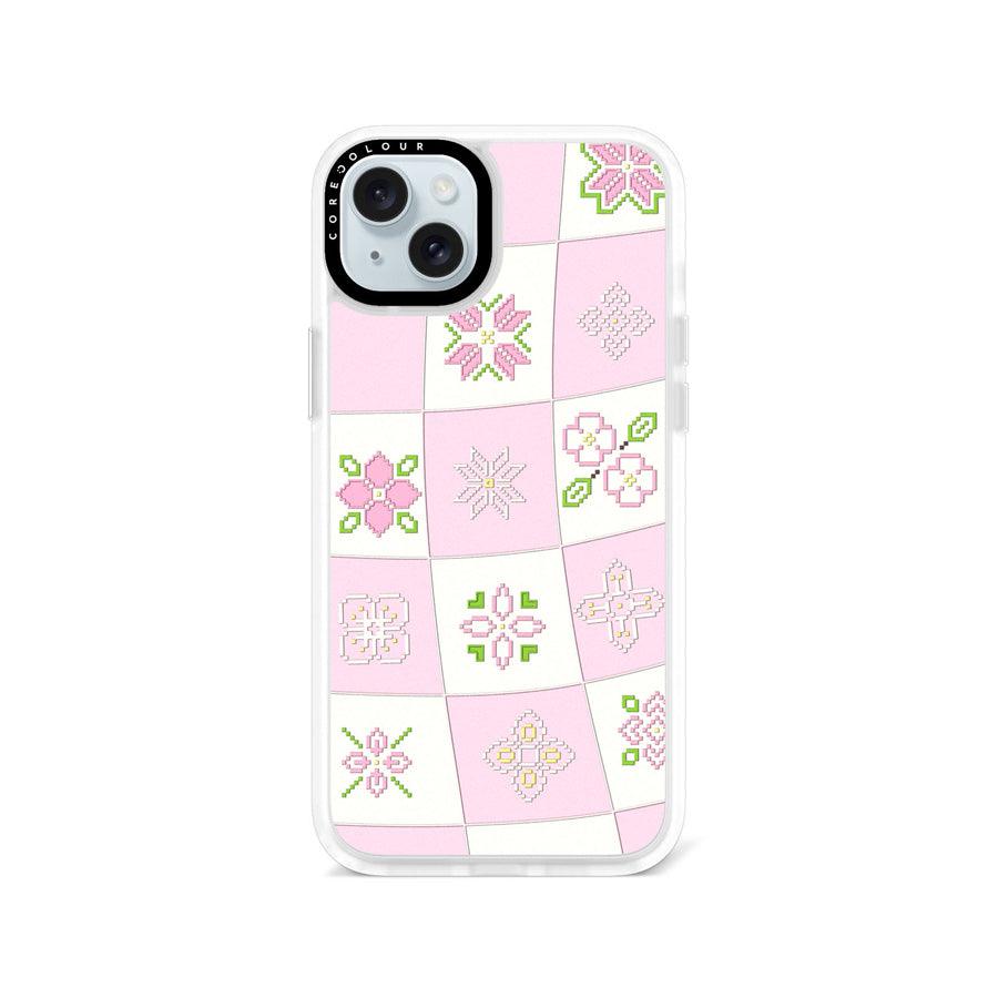 iPhone 15 Plus Cherry Blossom Checker Phone Case - CORECOLOUR AU