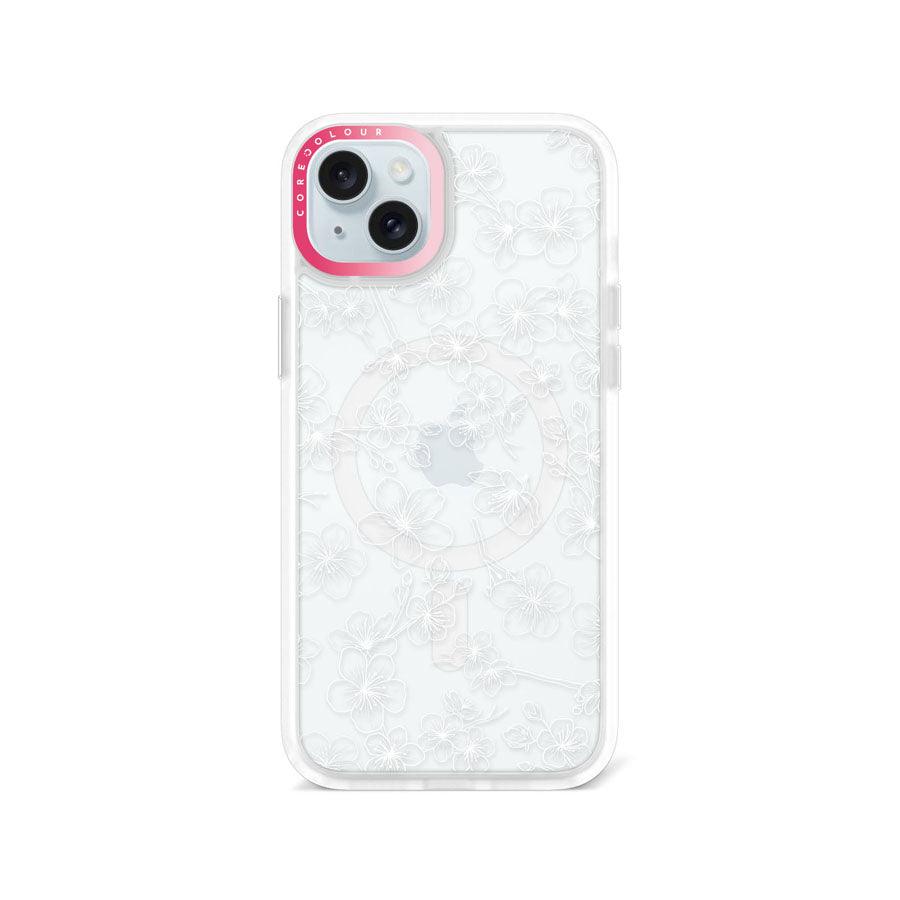 iPhone 15 Plus Cherry Blossom White Phone Case MagSafe Compatible - CORECOLOUR AU