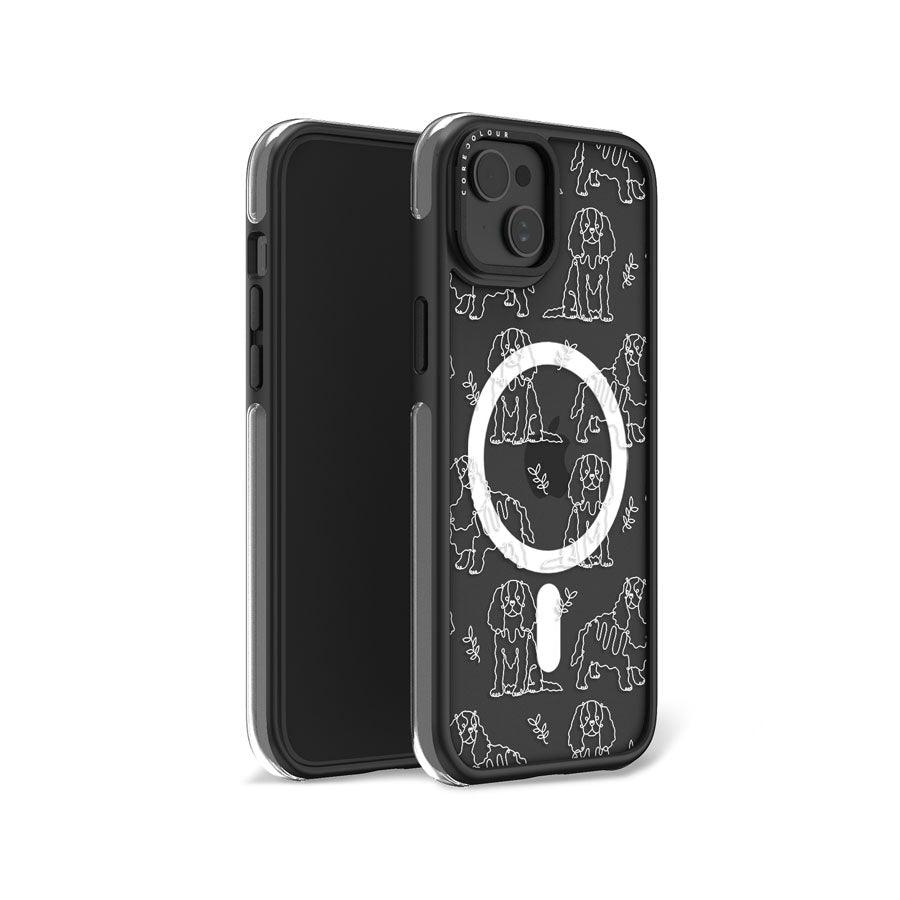 iPhone 15 Plus Cocker Spaniel Minimal Line Ring Kickstand Case MagSafe Compatible - CORECOLOUR AU