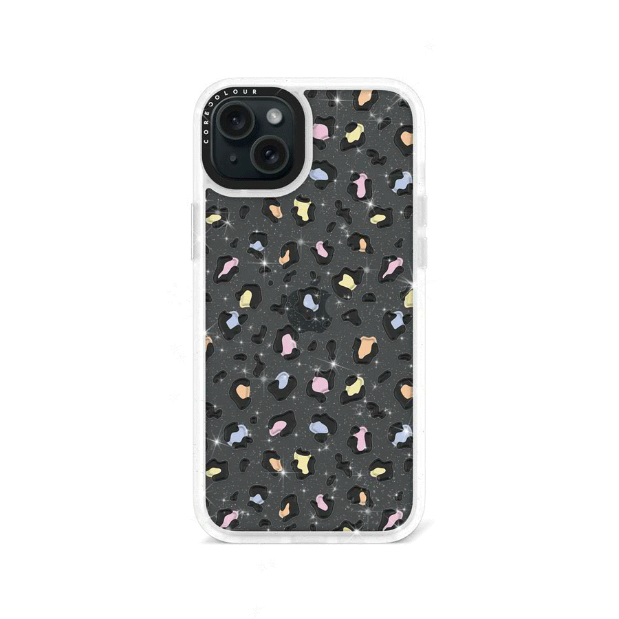 iPhone 15 Plus Colourful Leopard Glitter Phone Case - CORECOLOUR AU