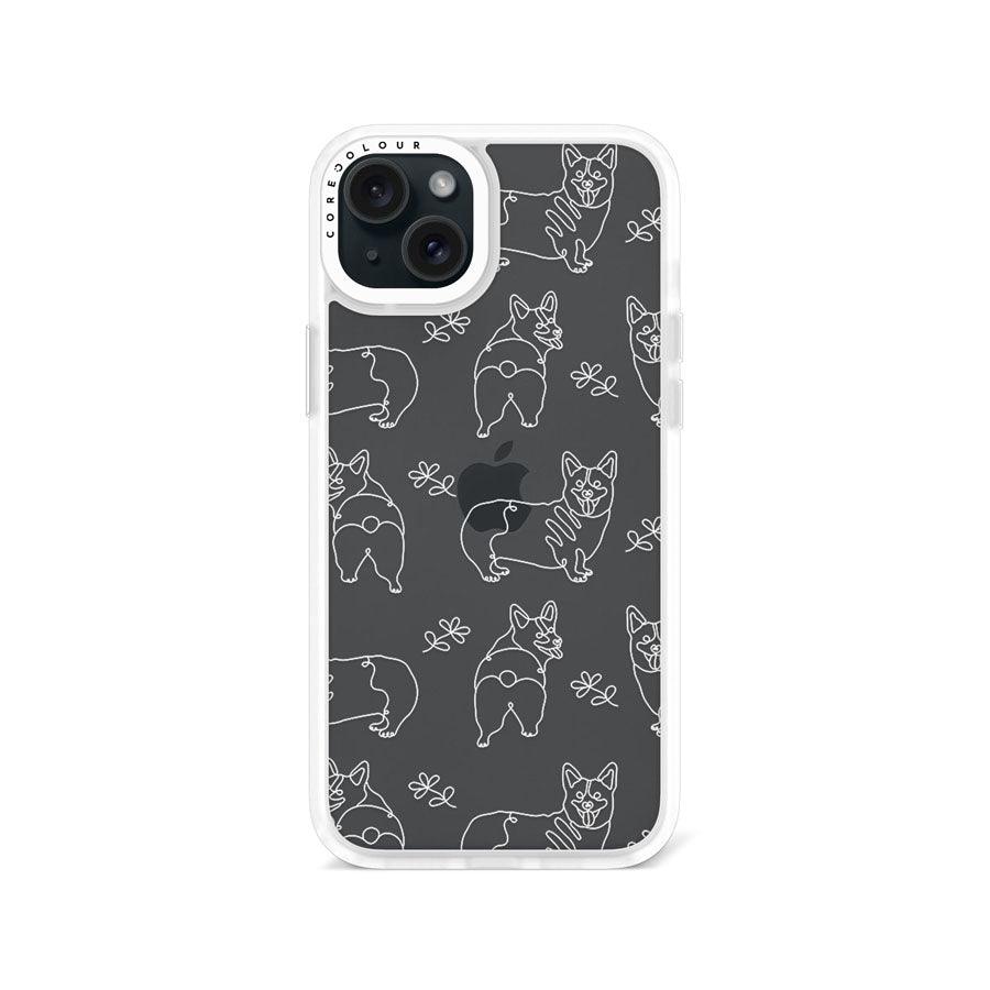 iPhone 15 Plus Corgi Minimal Line Phone Case - CORECOLOUR AU