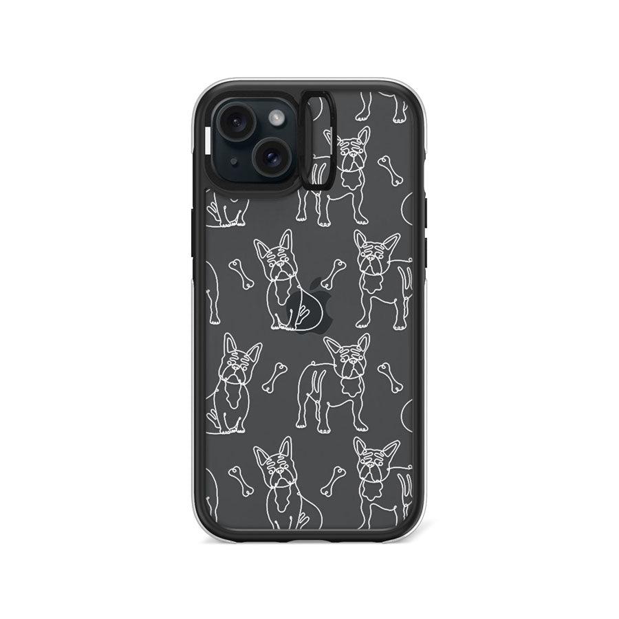 iPhone 15 Plus French Bulldog Minimal Line Ring Kickstand Case - CORECOLOUR AU