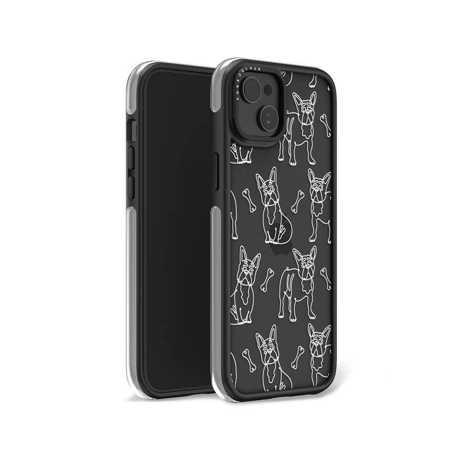 iPhone 15 Plus French Bulldog Minimal Line Ring Kickstand Case - CORECOLOUR AU
