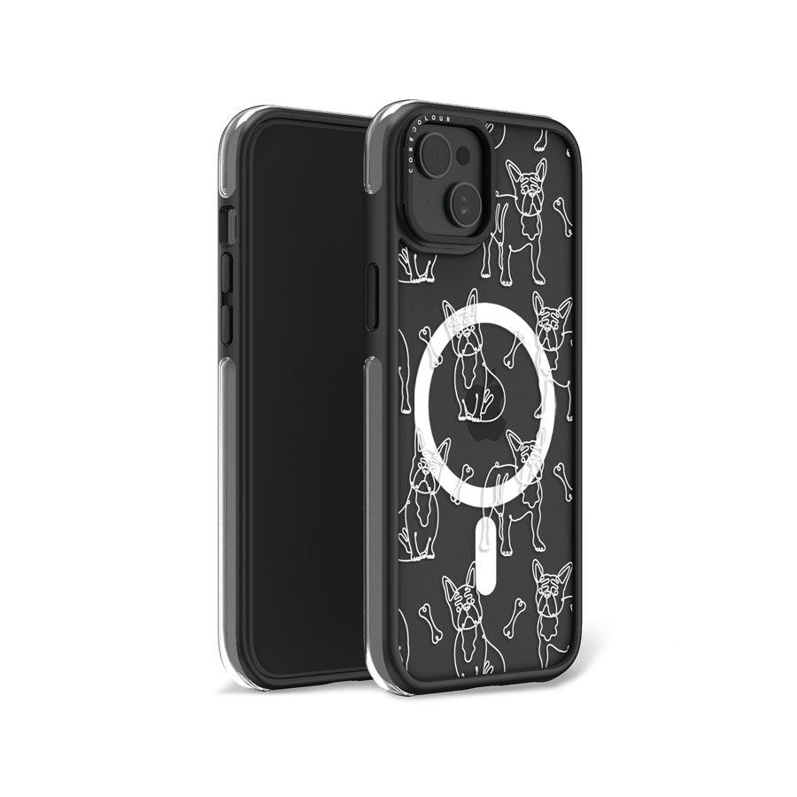 iPhone 15 Plus French Bulldog Minimal Line Ring Kickstand Case MagSafe Compatible - CORECOLOUR AU