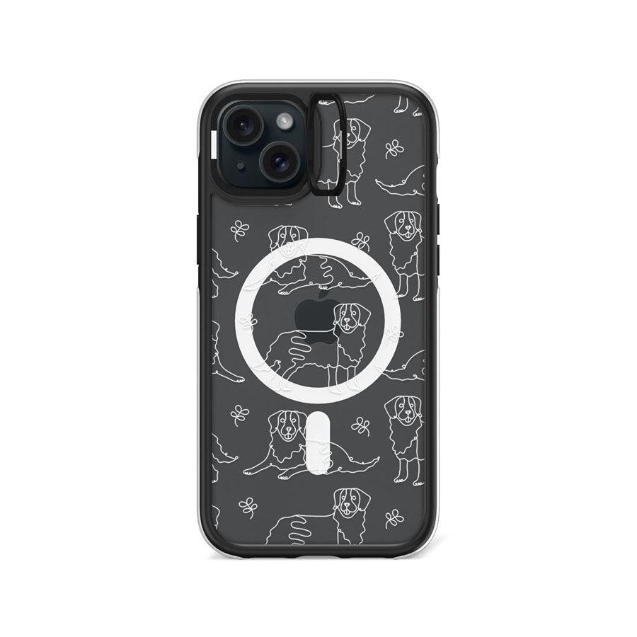 iPhone 15 Plus Golden Retriever Minimal Line Ring Kickstand Case MagSafe Compatible - CORECOLOUR AU