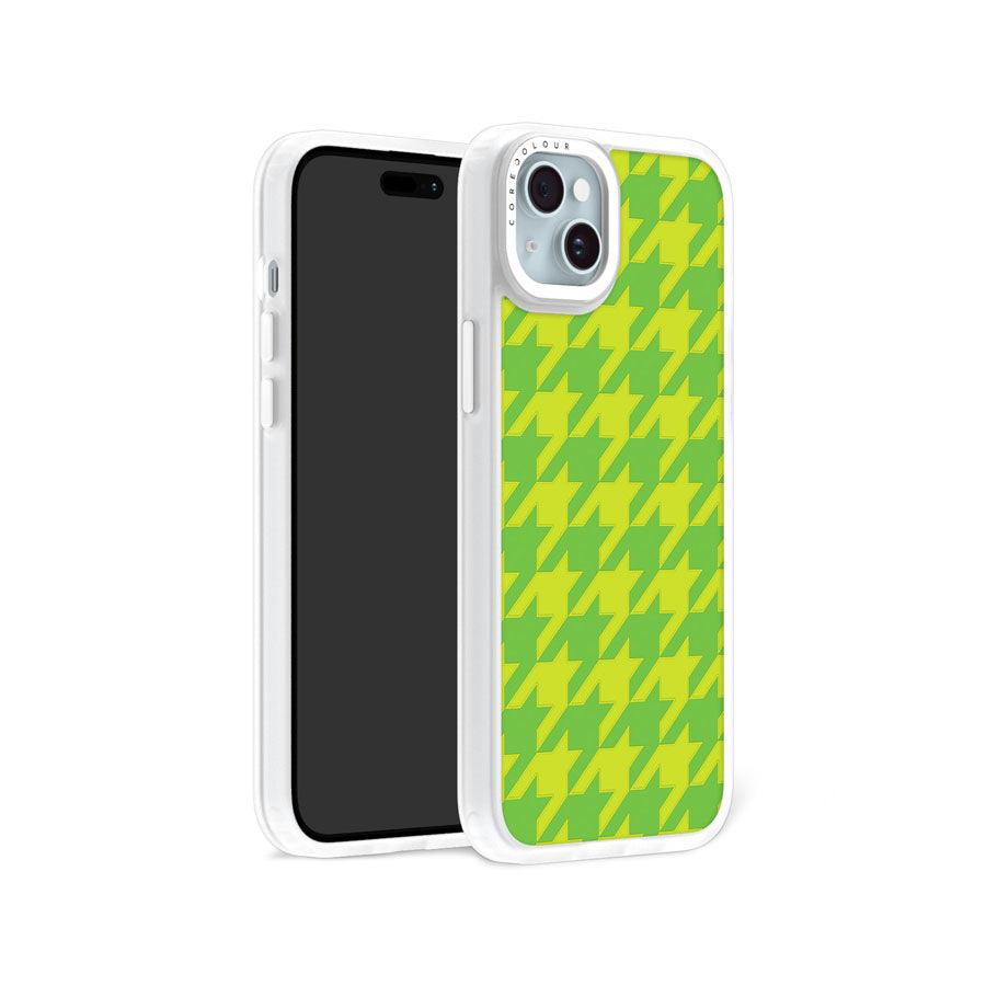 iPhone 15 Plus Green Houndstooth Phone Case - CORECOLOUR AU