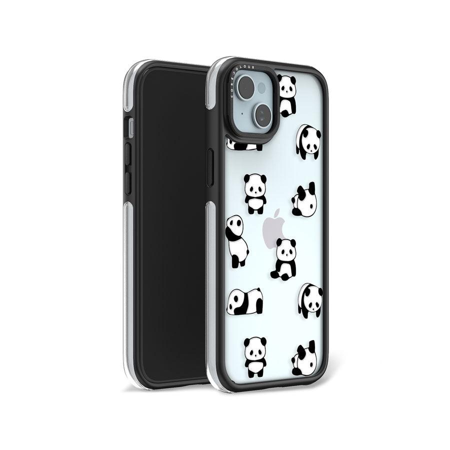 iPhone 15 Plus Moving Panda Camera Ring Kickstand Case - CORECOLOUR AU