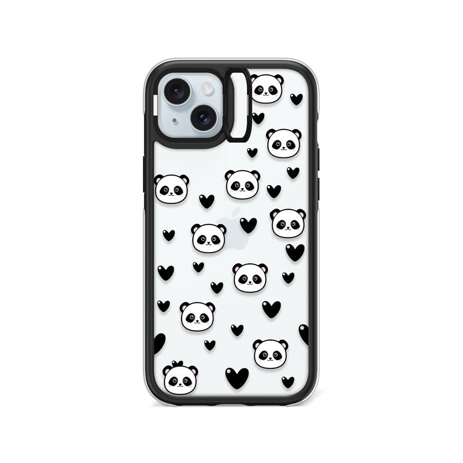 iPhone 15 Plus Panda Heart Camera Ring Kickstand Case - CORECOLOUR AU