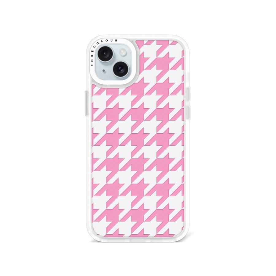 iPhone 15 Plus Pink Houndstooth Phone Case - CORECOLOUR AU