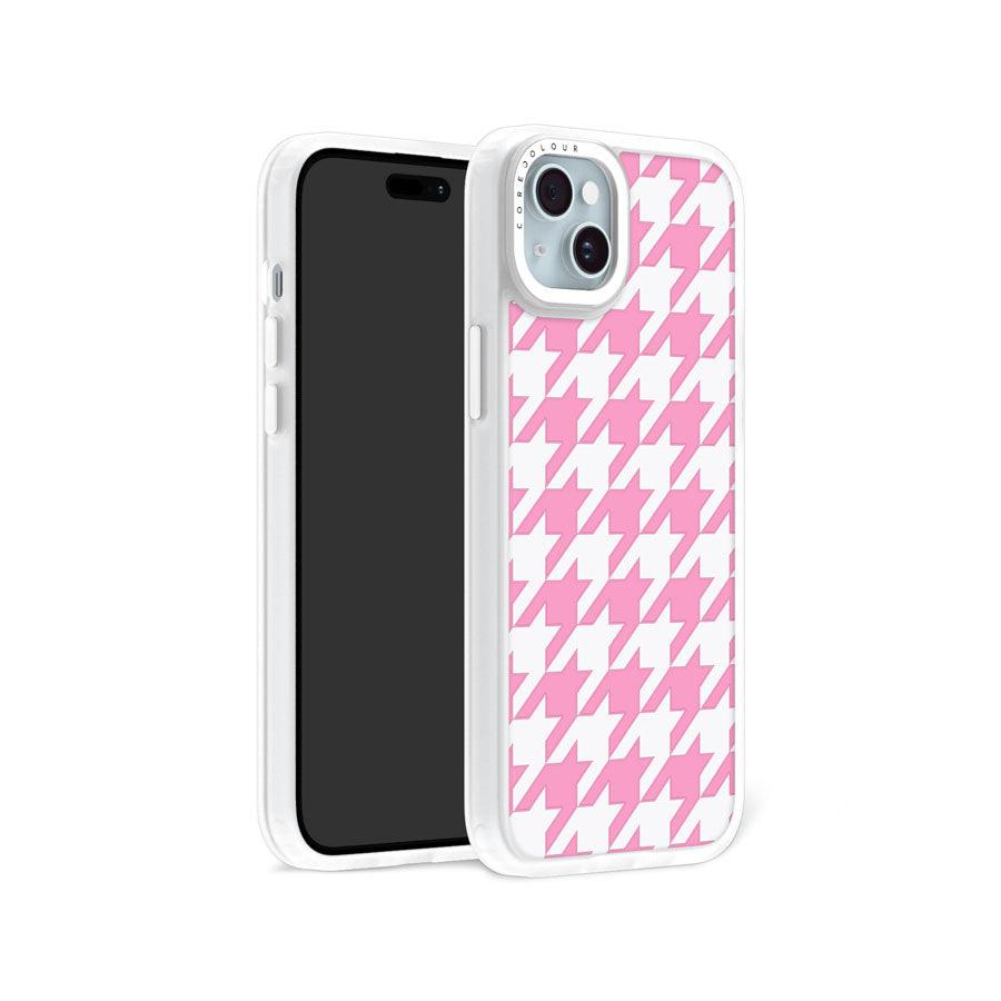 iPhone 15 Plus Pink Houndstooth Phone Case - CORECOLOUR AU