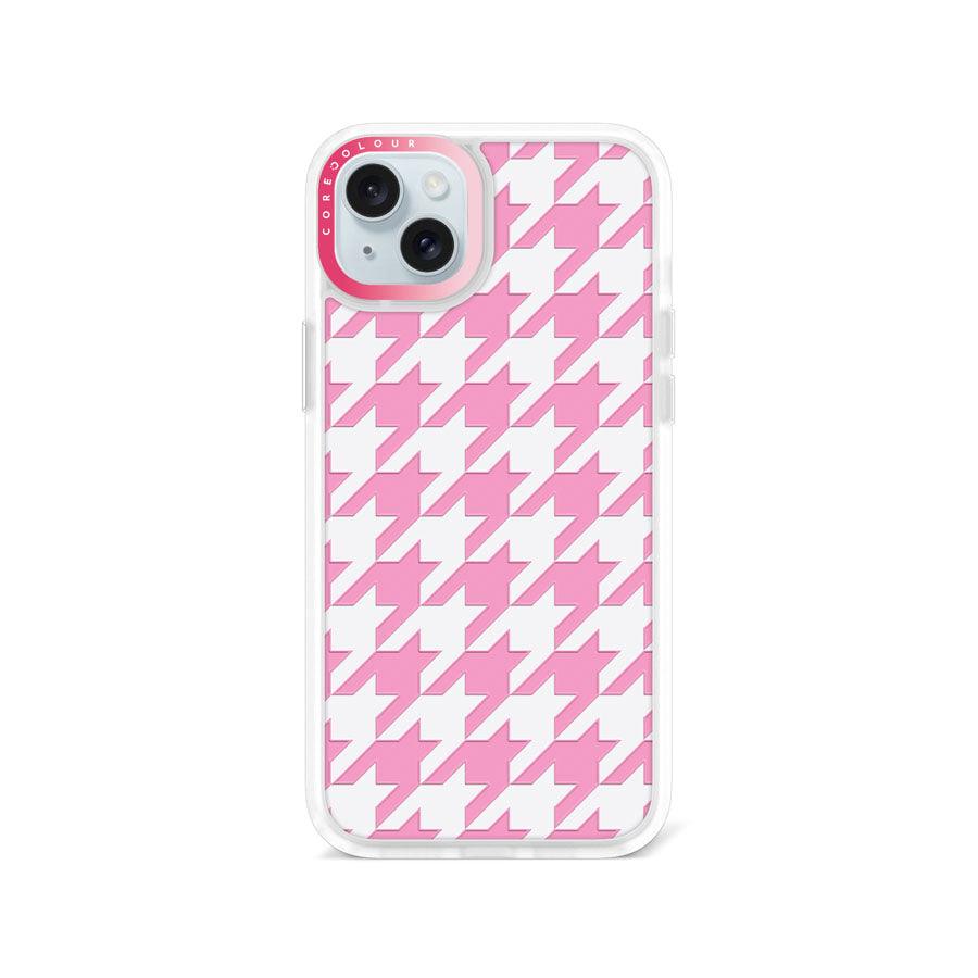 iPhone 15 Plus Pink Houndstooth Phone Case - CORECOLOUR AU