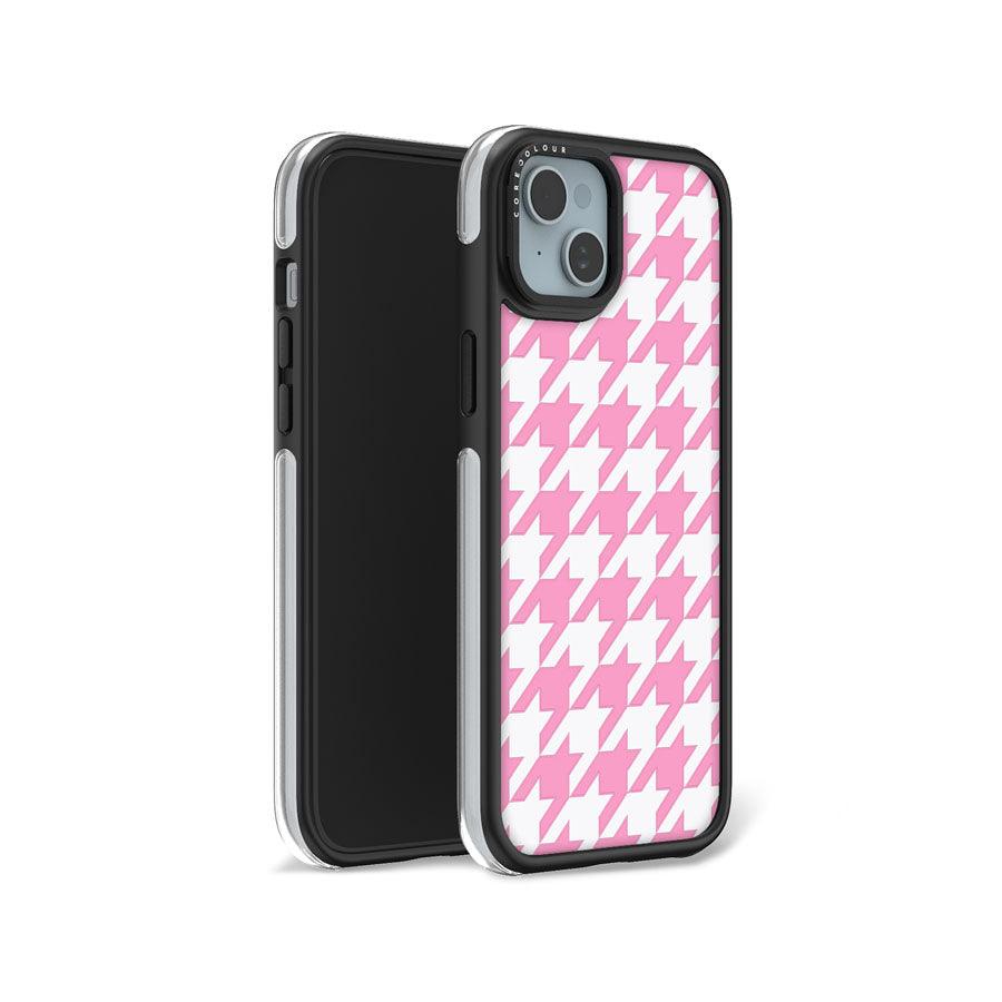 iPhone 15 Plus Pink Houndstooth Ring Kickstand Case MagSafe Compatible - CORECOLOUR AU