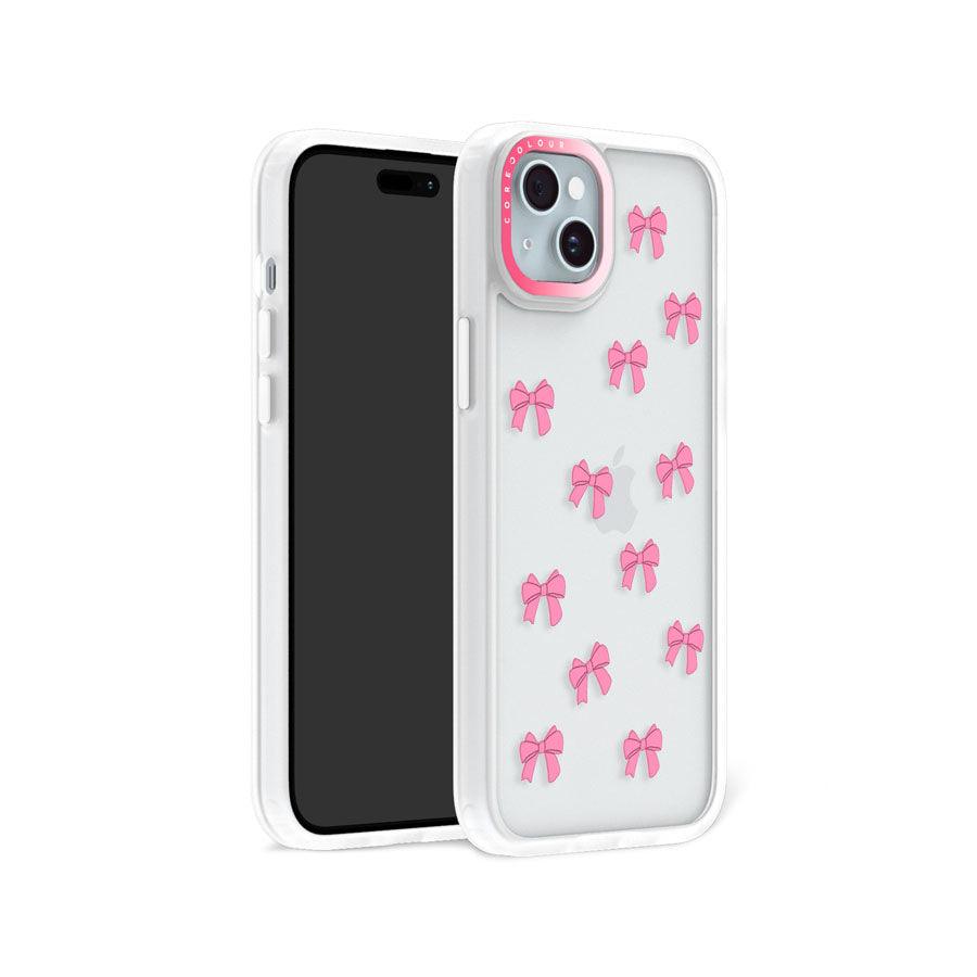 iPhone 15 Plus Pink Ribbon Bow Mini Phone Case - CORECOLOUR AU