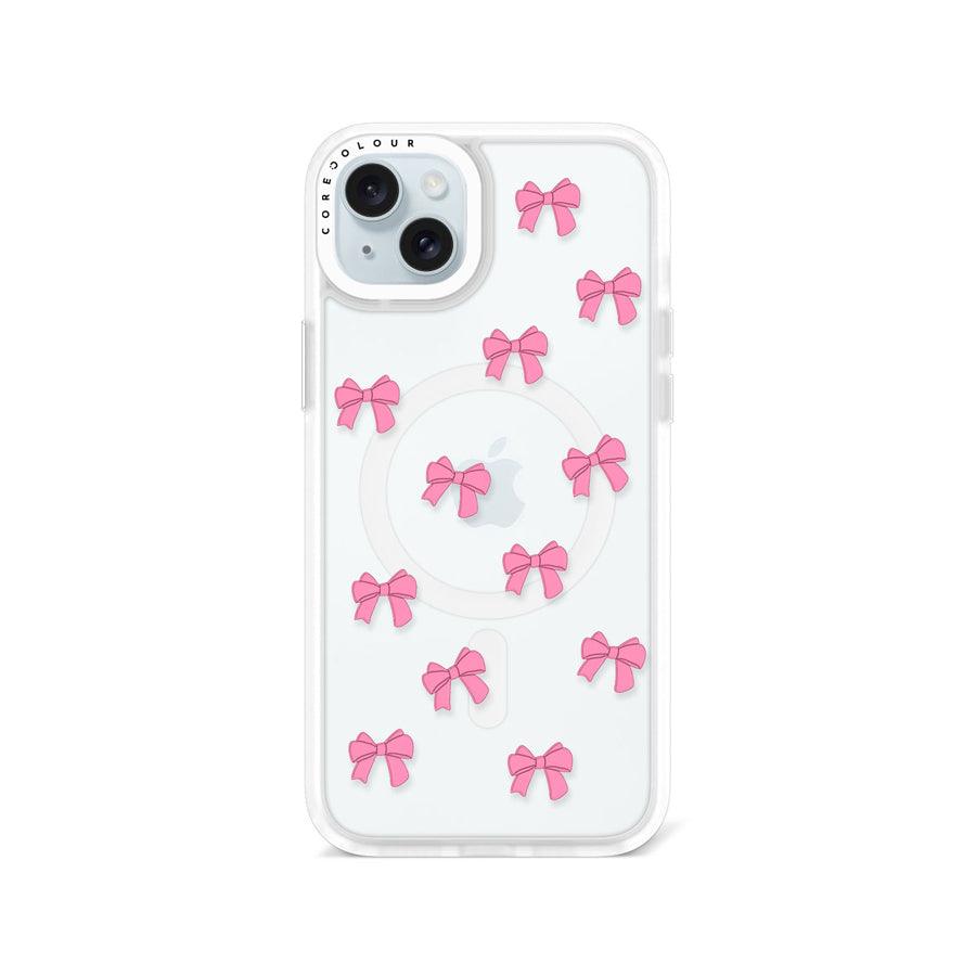 iPhone 15 Plus Pink Ribbon Bow Mini Phone Case MagSafe Compatible - CORECOLOUR AU