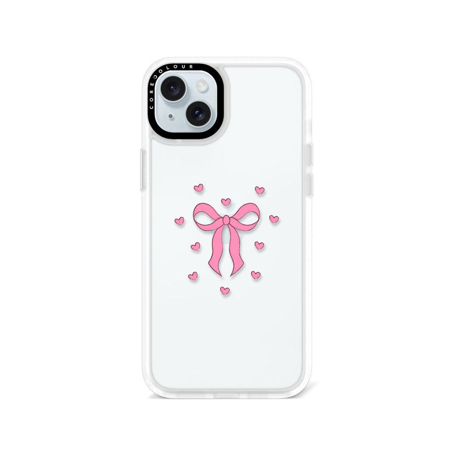 iPhone 15 Plus Pink Ribbon Heart Phone Case - CORECOLOUR AU