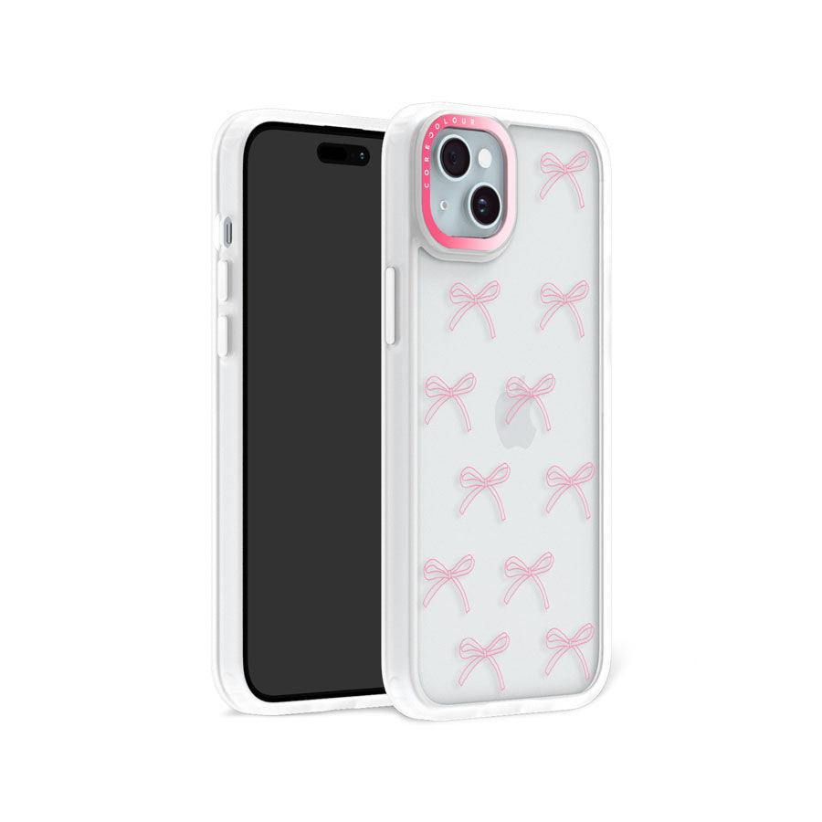 iPhone 15 Plus Pink Ribbon Minimal Line Phone Case - CORECOLOUR AU