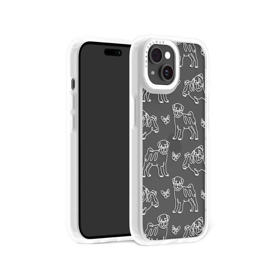 iPhone 15 Plus Pug Minimal Line Phone Case - CORECOLOUR AU