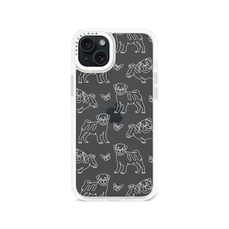 iPhone 15 Plus Pug Minimal Line Phone Case - CORECOLOUR AU