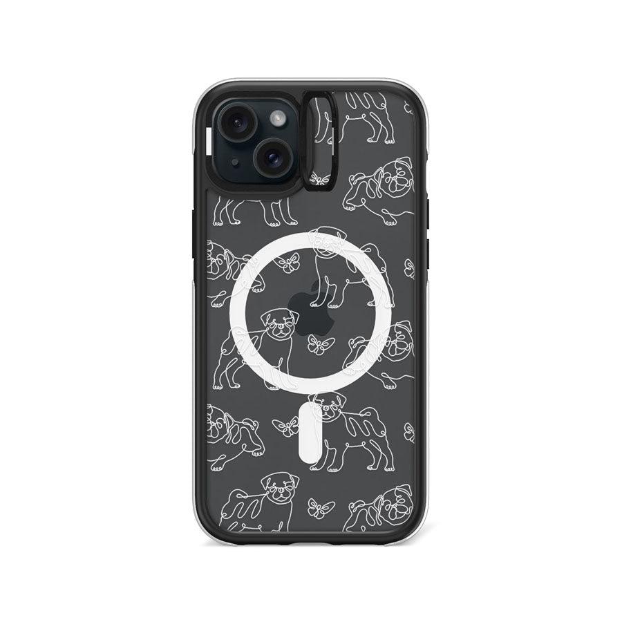 iPhone 15 Plus Pug Minimal Line Ring Kickstand Case MagSafe Compatible - CORECOLOUR AU