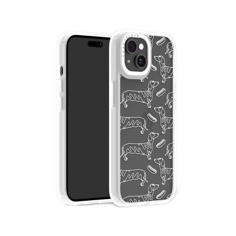 iPhone 15 Plus Sausage Dog Minimal Line Phone Case - CORECOLOUR AU