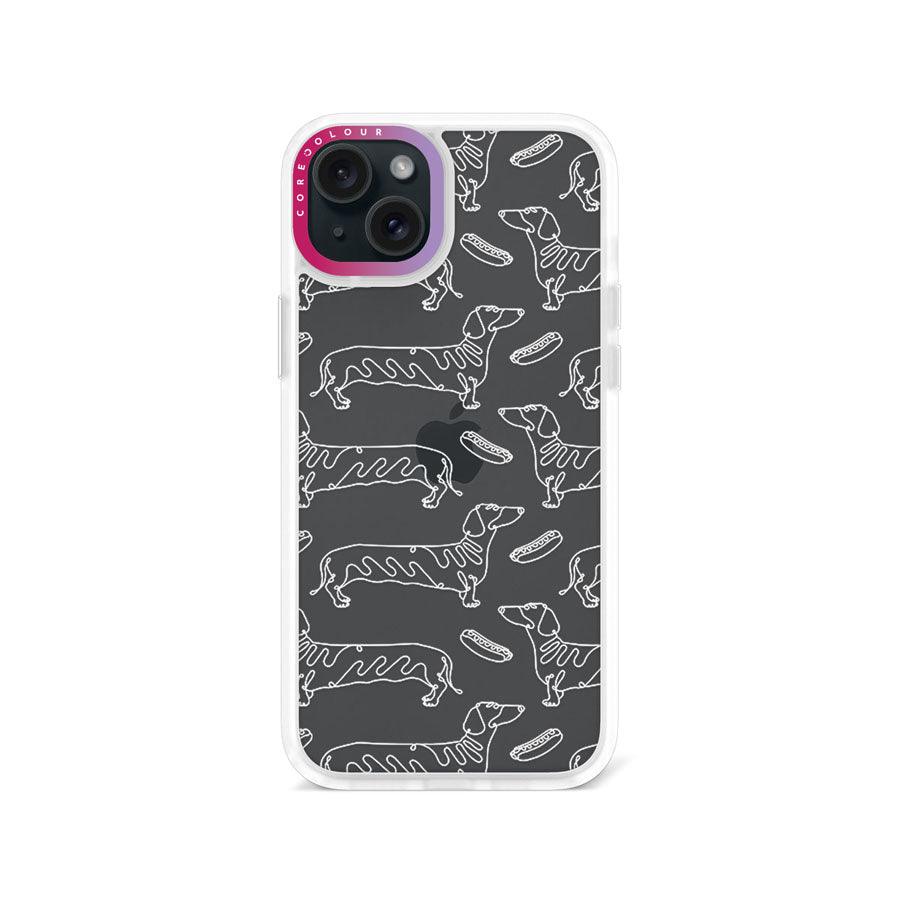 iPhone 15 Plus Sausage Dog Minimal Line Phone Case - CORECOLOUR AU